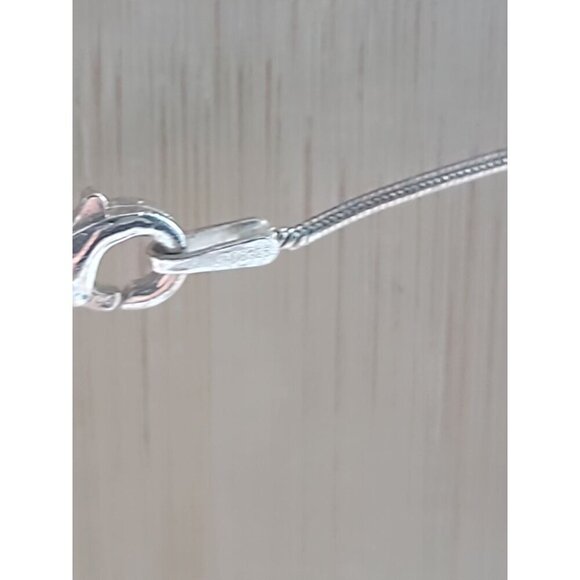 Sterling Silver Inlaid Blue Opal Pendant Necklace 16" Chain Signed ind0925 - Picture 7 of 16